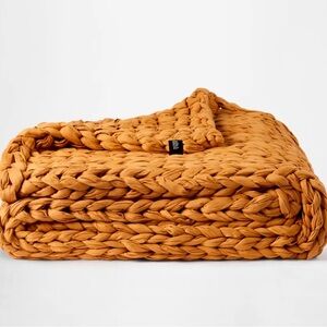 Silk & Snow Hand Knitted Weighted Blanket Ginger